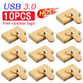 10-Pack Custom Logo USB 3.0 Flash Drives 64GB Wooden Gift Set Custom USB Flash Drive PRIMED 4GB maple-box