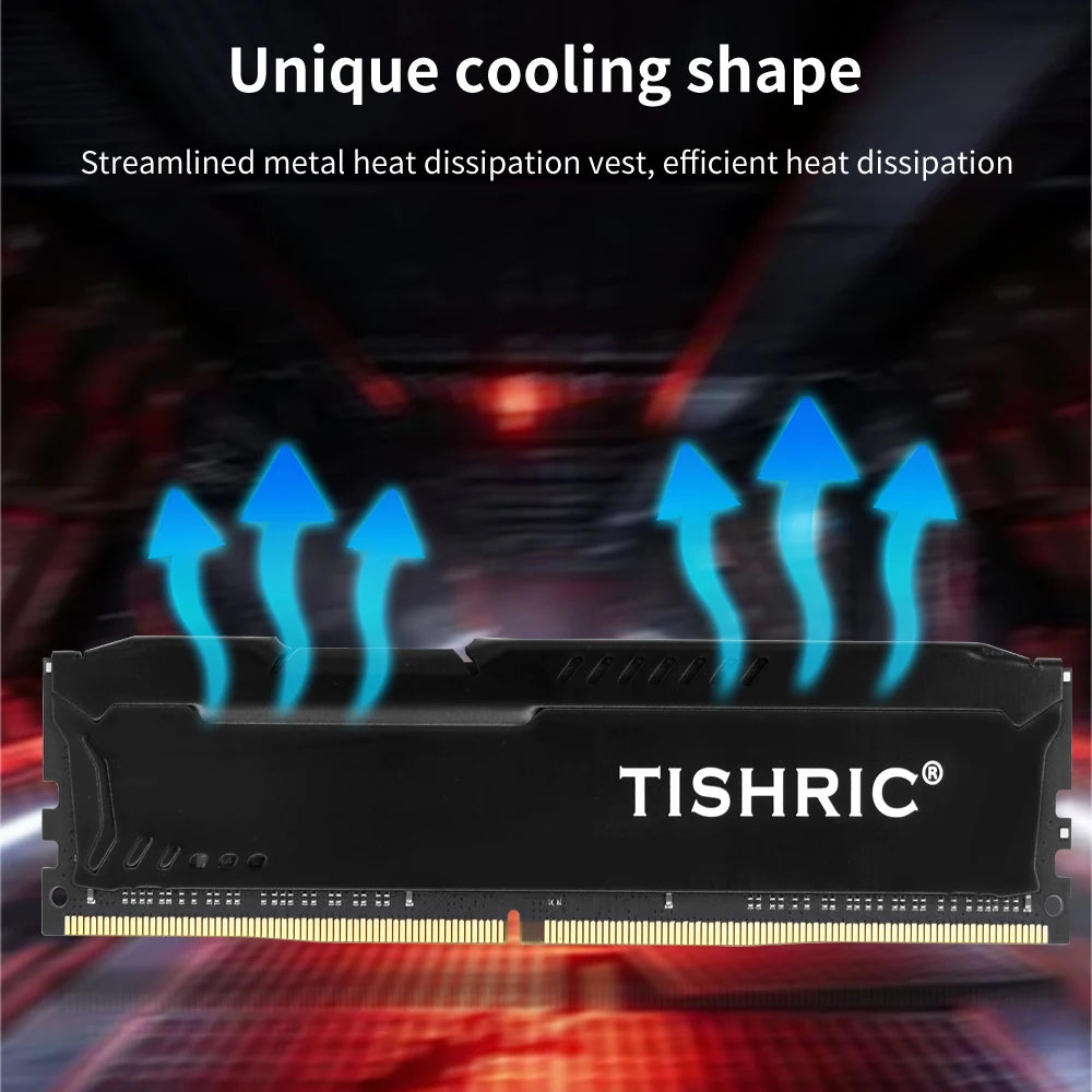 TISHRIC DDR4 16GB 3200MHz Desktop RAM with Heatsink | DIMM Desktop RAM Module PRIMED
