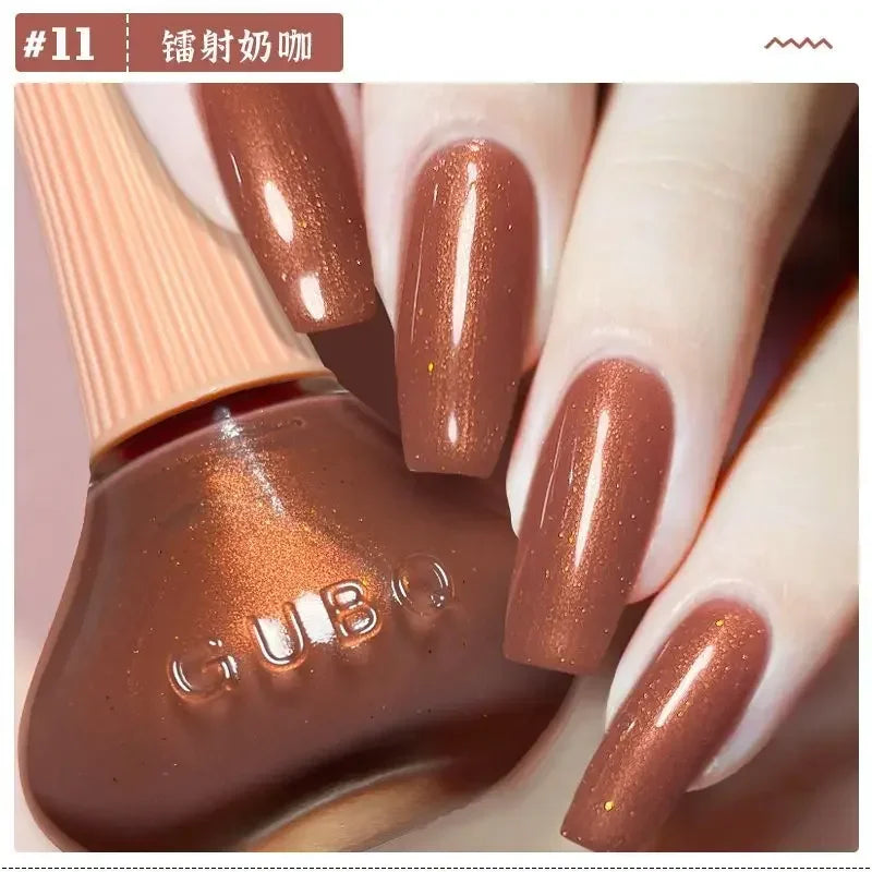 Glitter Gel Nail Polish Quick Dry Autumn Coffee Tones 12ml