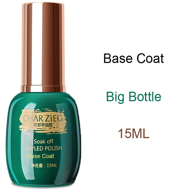 15ml No-Wipe UV Gel Top & Base Coat – Soak-Off Nail Polish Gel Nail Top Coat PRIMED GY045-07Base Coat