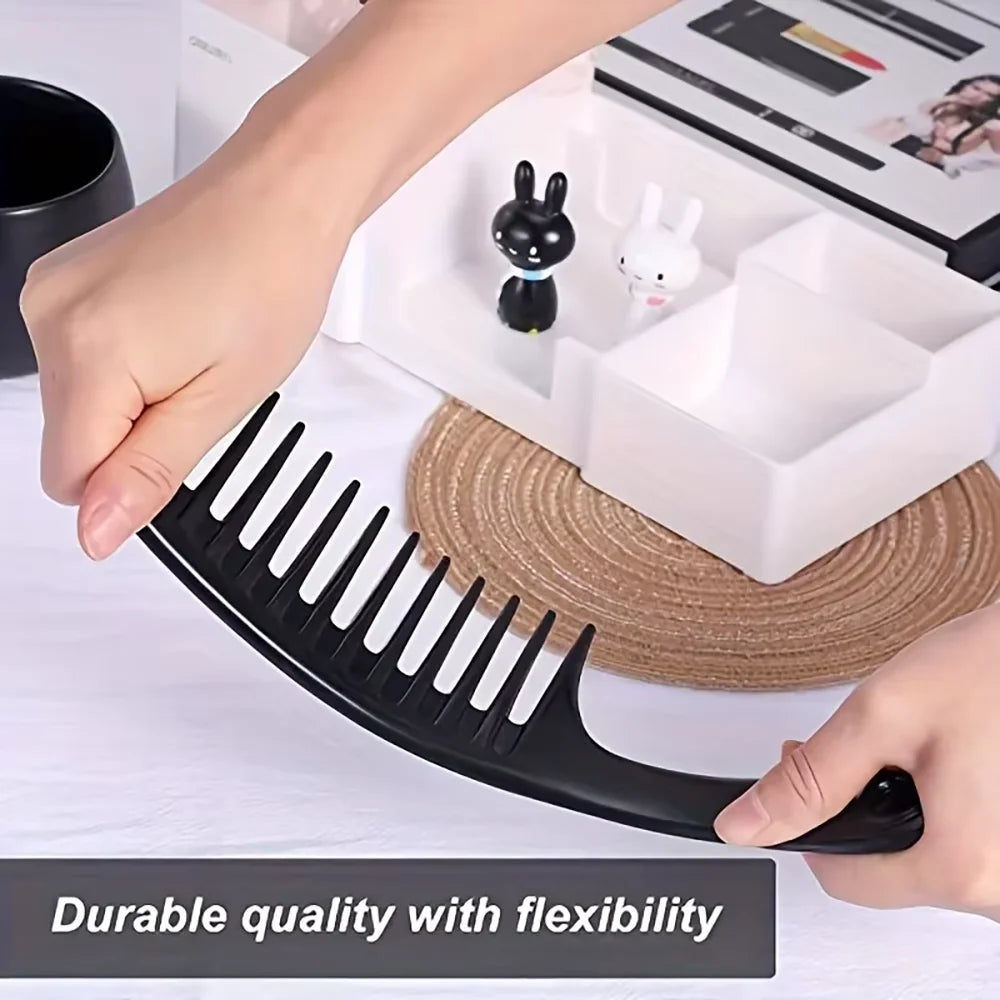 Wide Tooth Comb 4-Pack – Anti-Static ABS for Thick Curly Hair