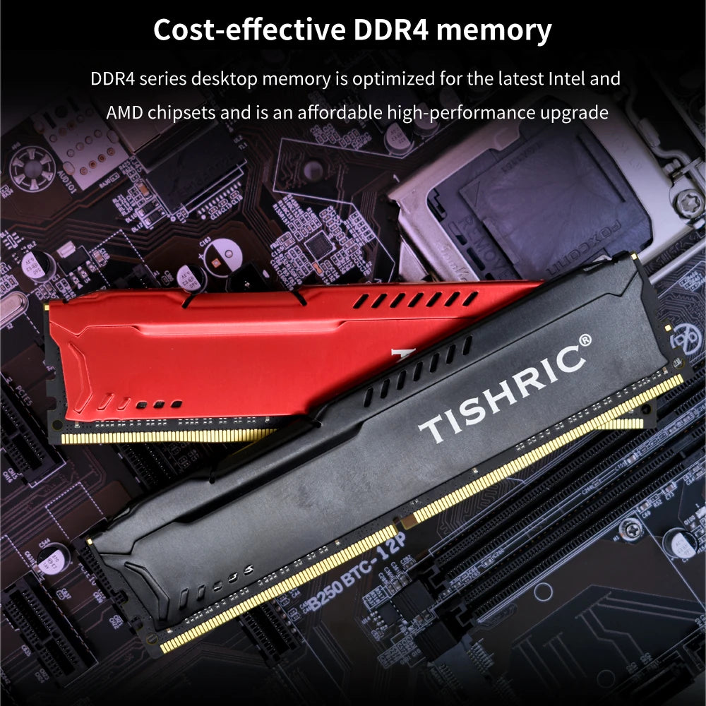 TISHRIC DDR4 16GB 3200MHz Desktop RAM with Heatsink | DIMM Desktop RAM Module PRIMED