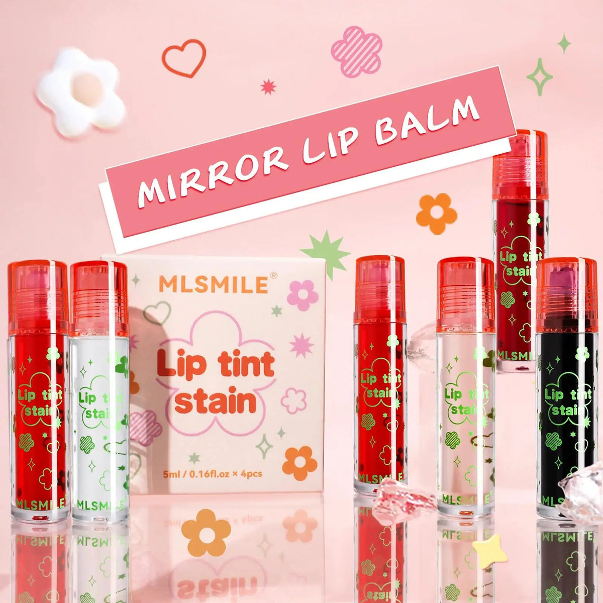 MLSMILE Roll-On Matte Lip Tint – Waterproof Long-Lasting Gloss Roll-On Lip Tint PRIMED