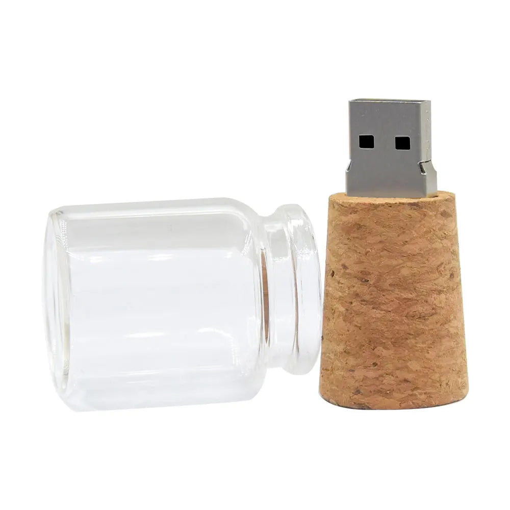 Glass Drift Bottle USB Flash Drive Wooden Cork 16GB 32GB 64GB USB Flash Drive PRIMED 32 GB No box