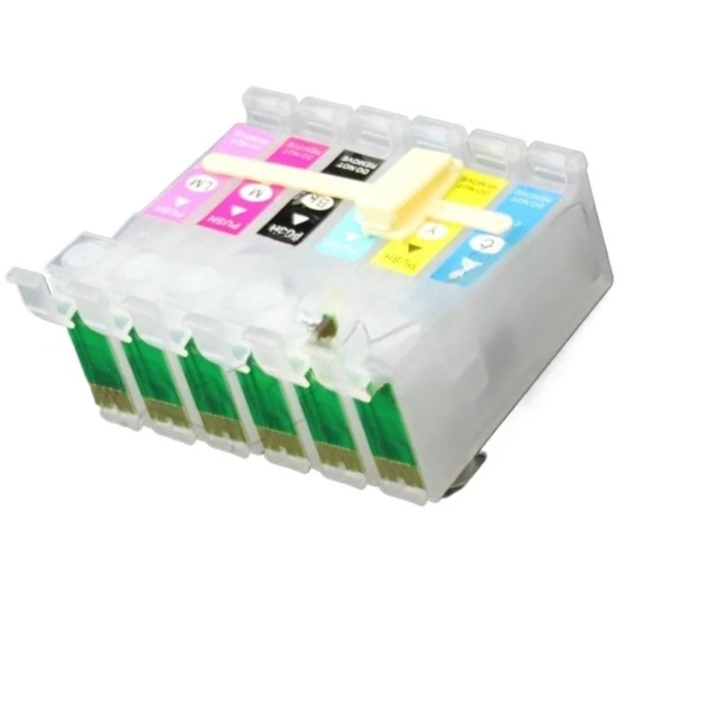 T0821 CISS Ink Cartridges ARC Chip – Epson R270 R290 TX650 TX700 Refillable Ink Cartridge PRIMED