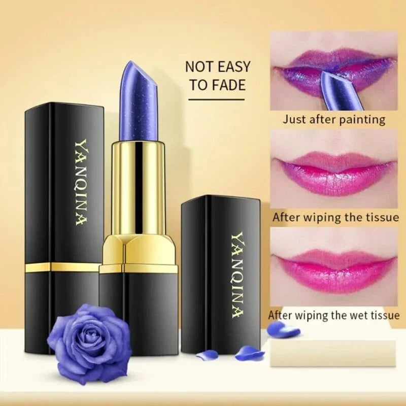 YANQINA Blue Rose Color-Changing Lipstick | Hydrating Waterproof