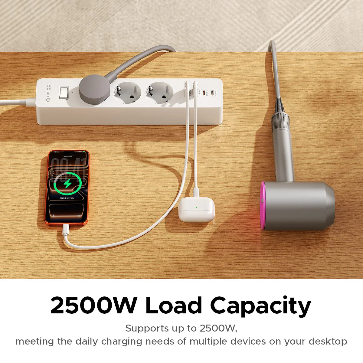 ORICO EU Desk Clamp Power Strip PD20W | 3 AC 4 USB Ports Desk Clamp Power Strip PRIMED