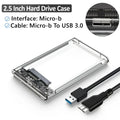 2.5" HDD SSD Enclosure USB 3.0 Type-C SATA Hard Drive Case HDD SSD Enclosure PRIMED Micro B-USB A