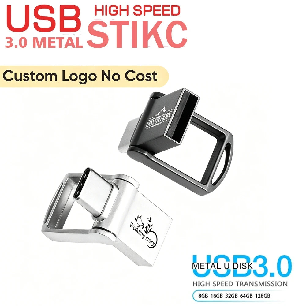 JASTER Metal Type-C USB 3.0 Flash Drive 16GB–128GB USB Flash Drive PRIMED