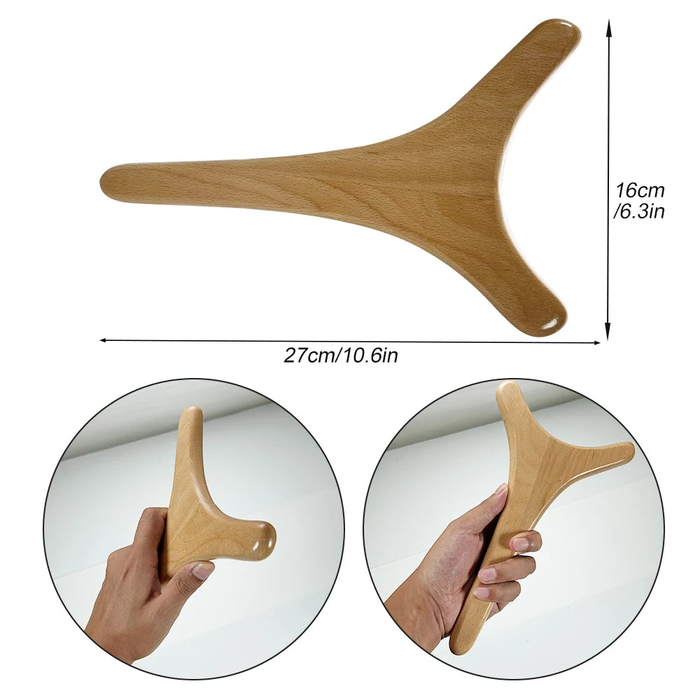 Wood Gua Sha Body Massage Tool – Sculpting & Muscle Roller Wood Massage Tool PRIMED 1Pcs