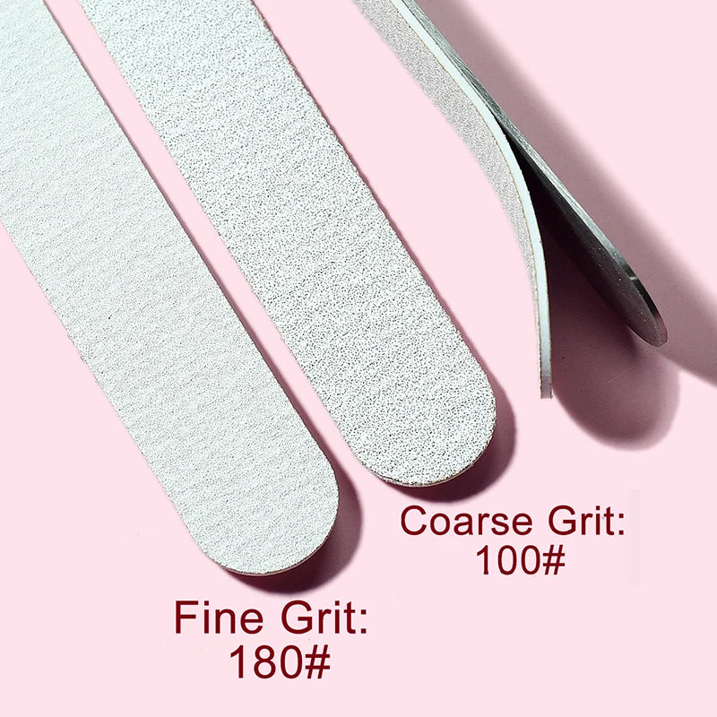 Nail File Set Metal Handle 100/180 Grit – 10 or 20 Pcs Nail File Set PRIMED