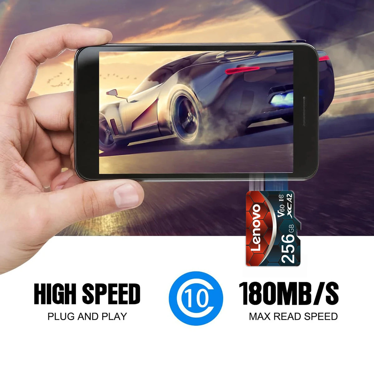 Lenovo Micro SD Card 64GB–512GB U3 V60 A2 High Speed Micro SD Card PRIMED