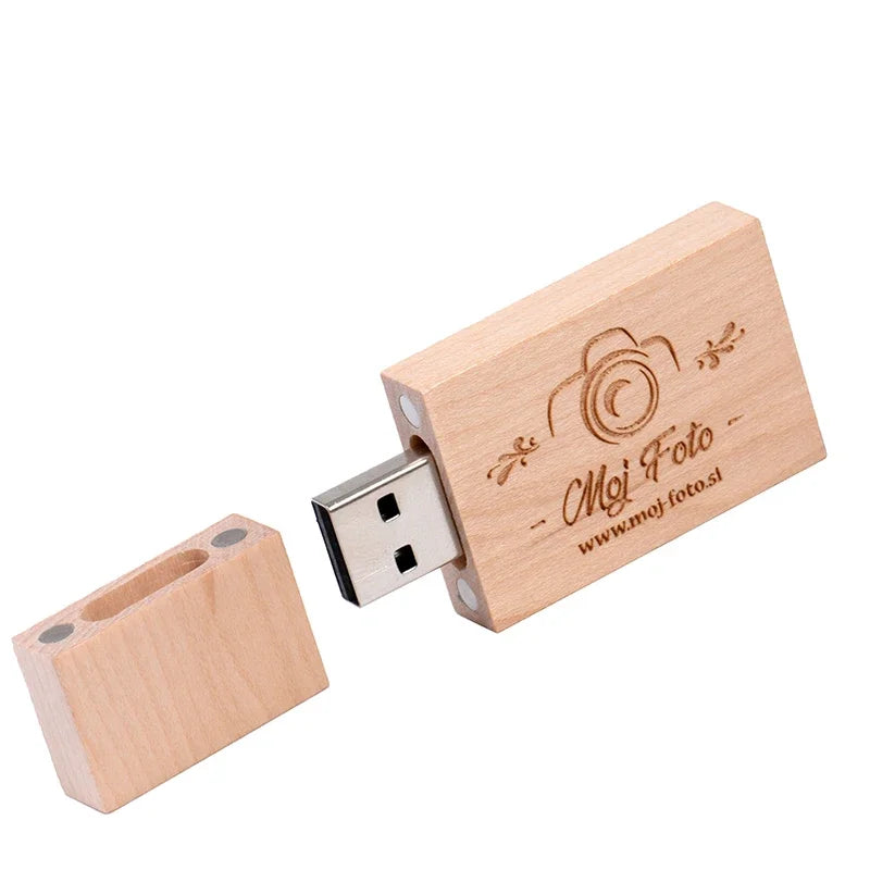 30-Pack Wooden USB Flash Drives 8GB–128GB | Free Custom Logo USB Flash Drive PRIMED