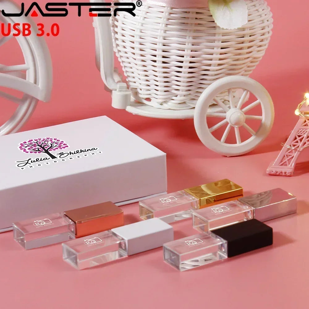 JASTER Crystal USB 3.0 Flash Drive 4GB–128GB | Custom Logo Crystal USB Flash Drive PRIMED
