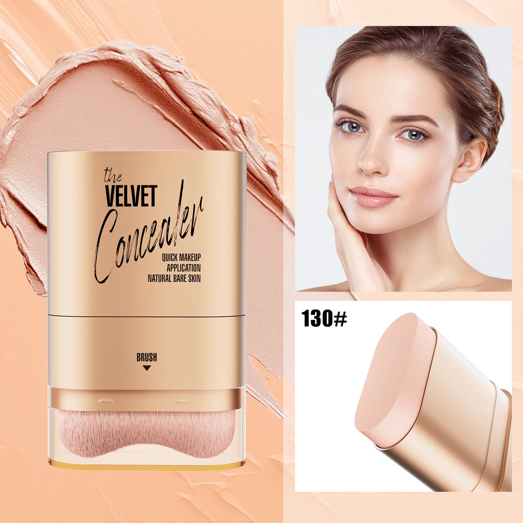 Hello Kiss 2-in-1 Waterproof Concealer Stick & Brush | 12g Concealer Stick PRIMED 130