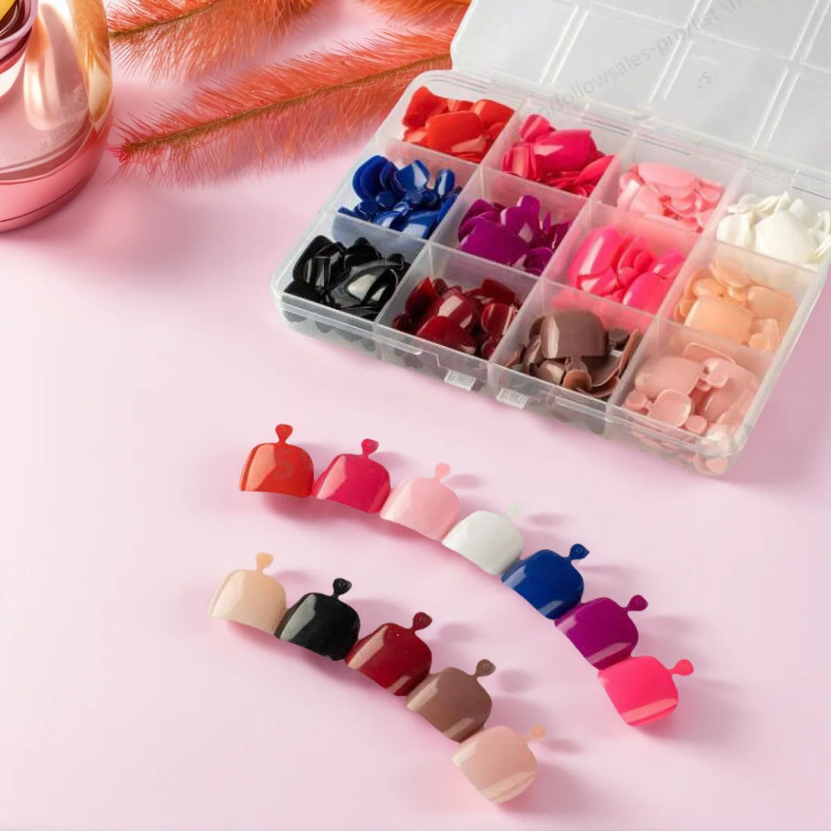 288Pcs Colorful Short Square Press-On False Toenails | MAFANAILS