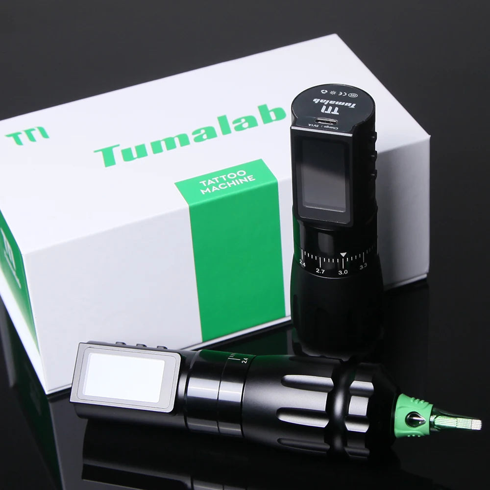 TUMAlab T7 MAX Wireless Tattoo Pen – Adjustable Stroke Motor Wireless Tattoo Pen PRIMED