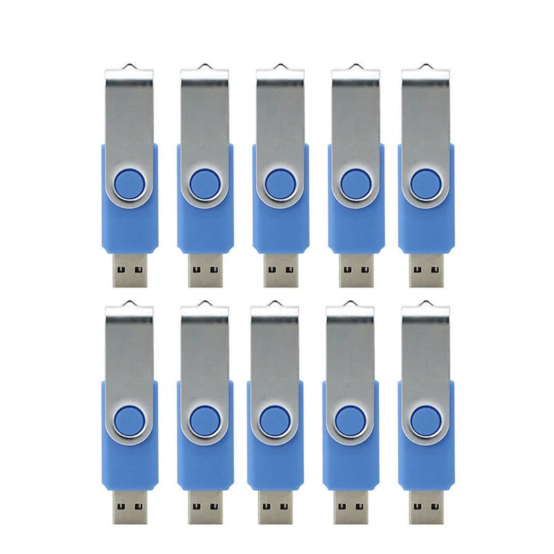 10 Pcs Custom Logo USB Flash Drives 4GB–64GB | Bulk Pen Drives USB Flash Drives PRIMED light blue 64GB-10Pcs