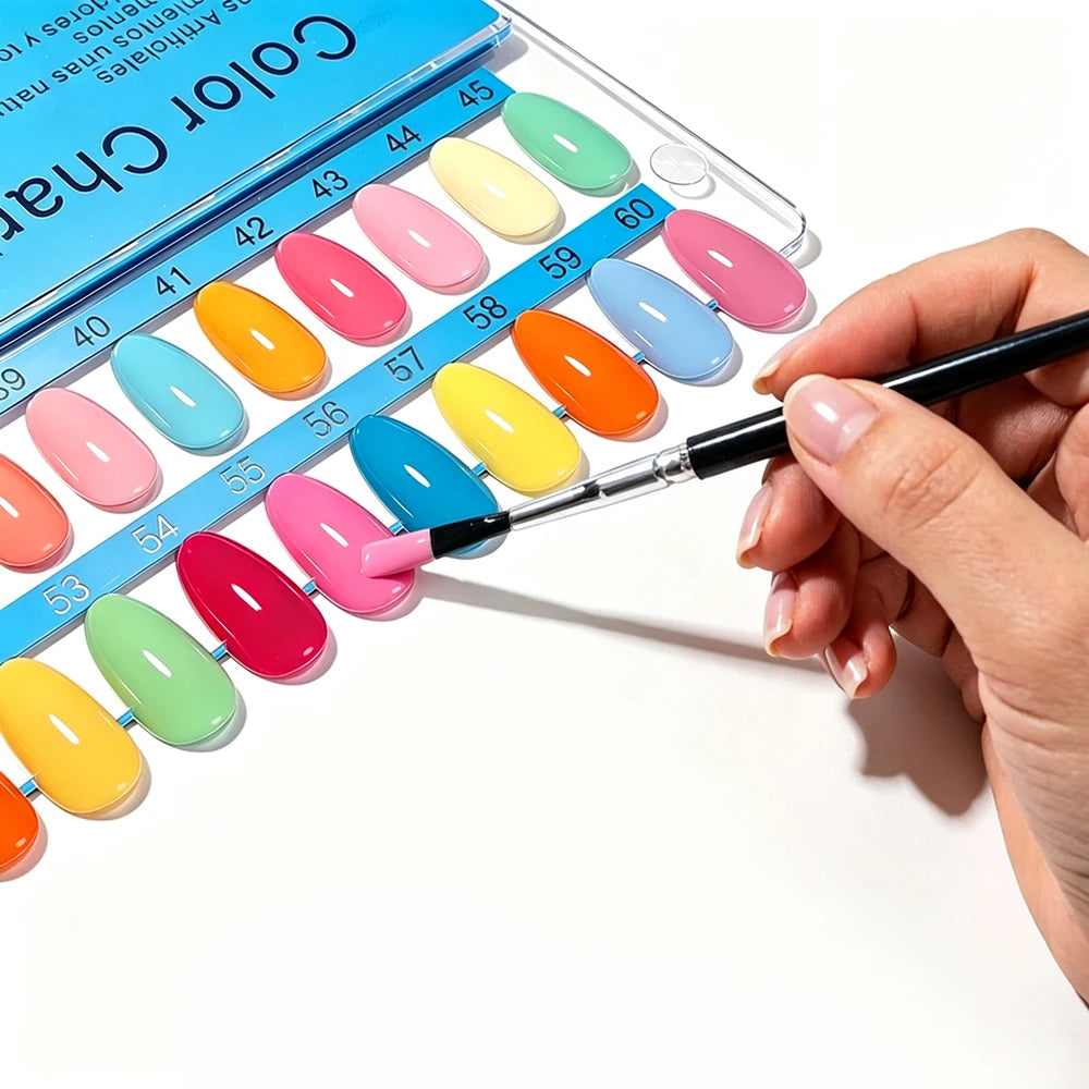 60-Tip Nail Art Color Display Card | Polish Swatch Board