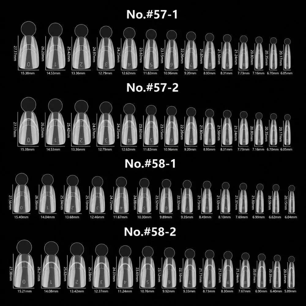 14 Sizes French Nail Dual Forms – Reusable Full Cover Molds