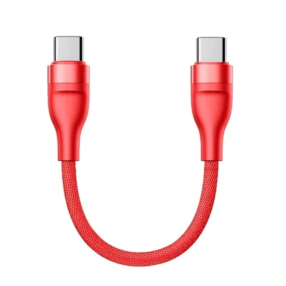 USB-C to USB-C 60W PD Fast Charging Cable – 25cm Short USB-C Charging Cable PRIMED Red 0.25m
