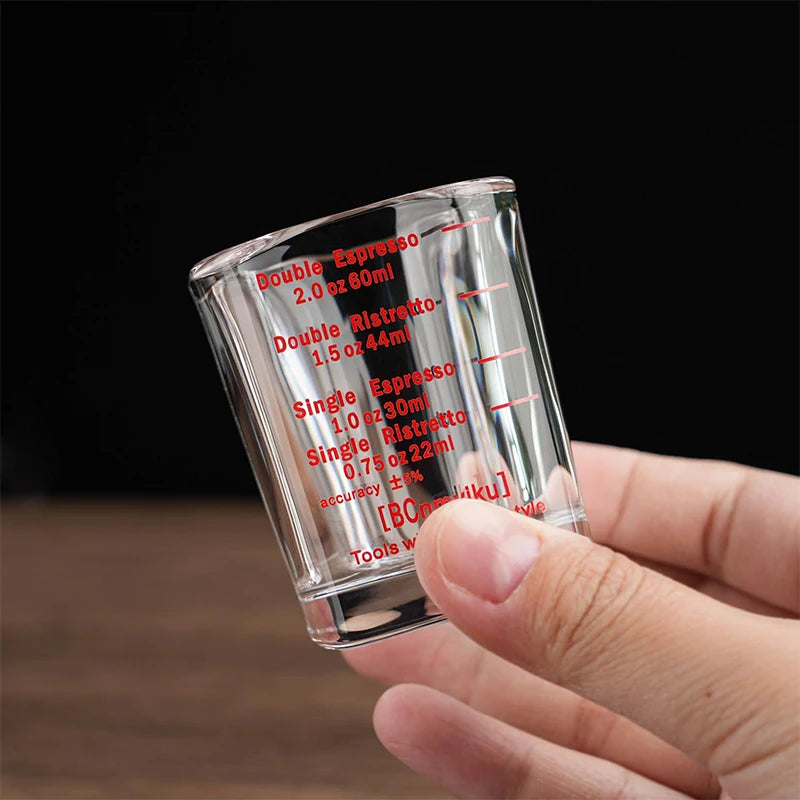 60ml Espresso Shot Glass Measuring Cup | Heavy Square 2oz Espresso Shot Glass PRIMED