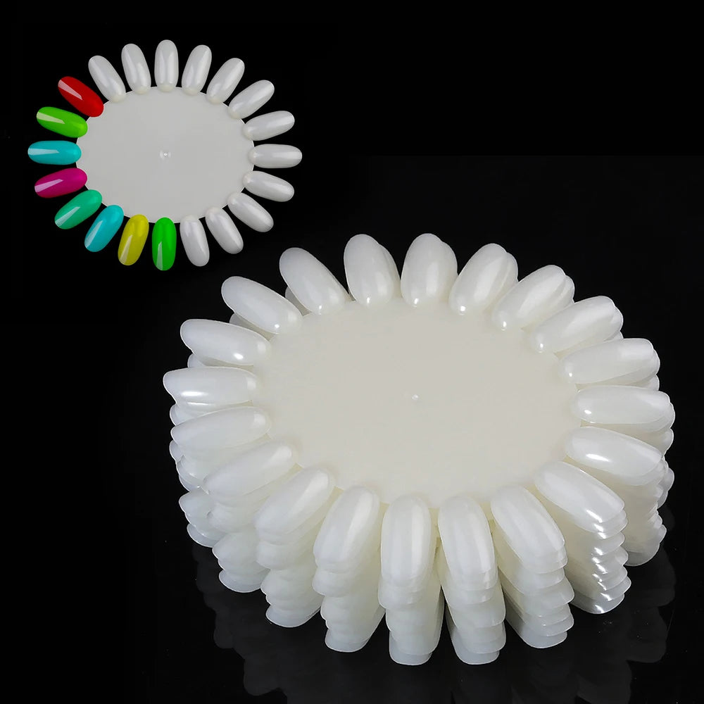 Nail Color Display Board & Practice Wheel – 20 Acrylic Tips Nail Display Board PRIMED