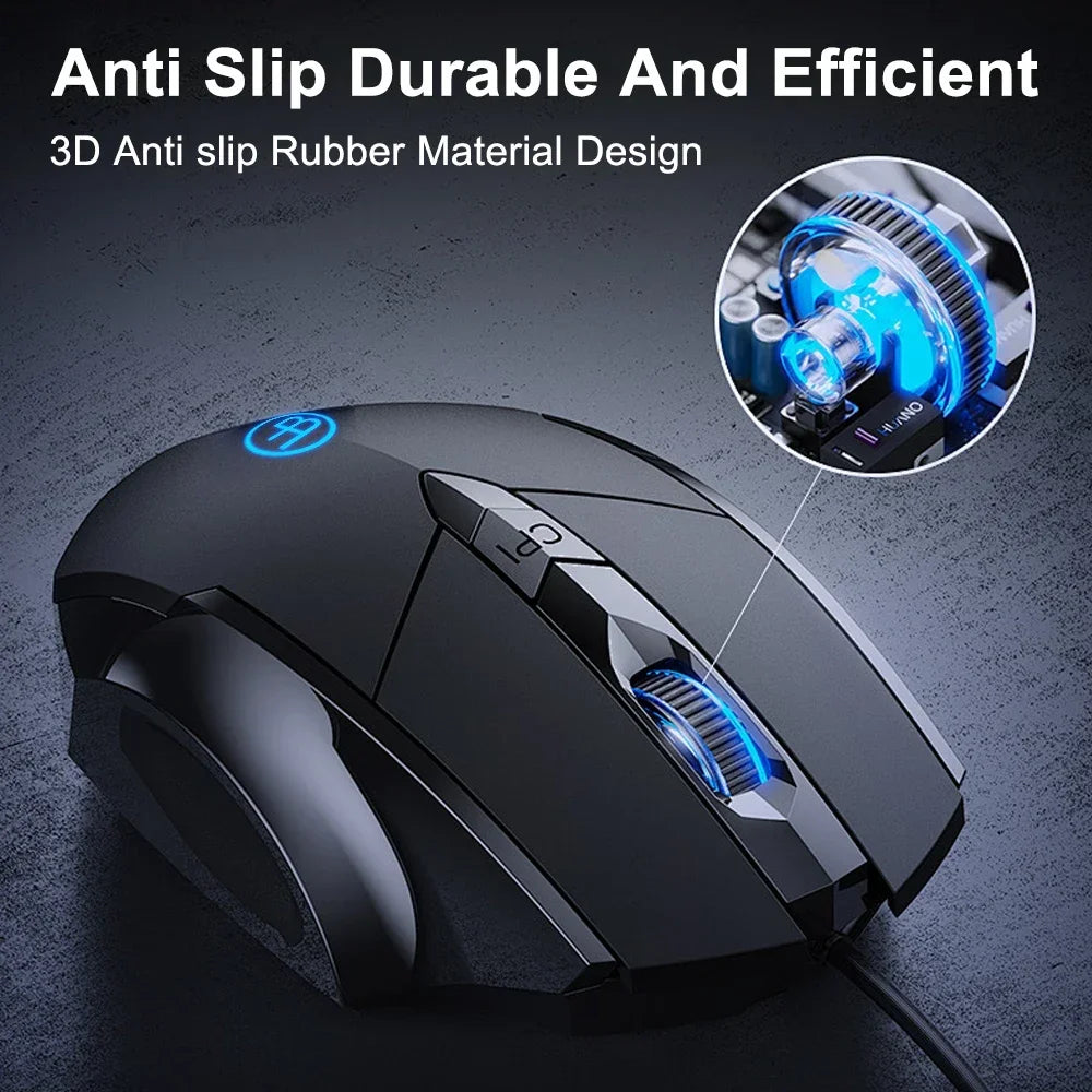 MissionFit Ergonomic USB Wired Mouse – 6 Buttons, 7200 DPI Wired Optical Mouse PRIMED