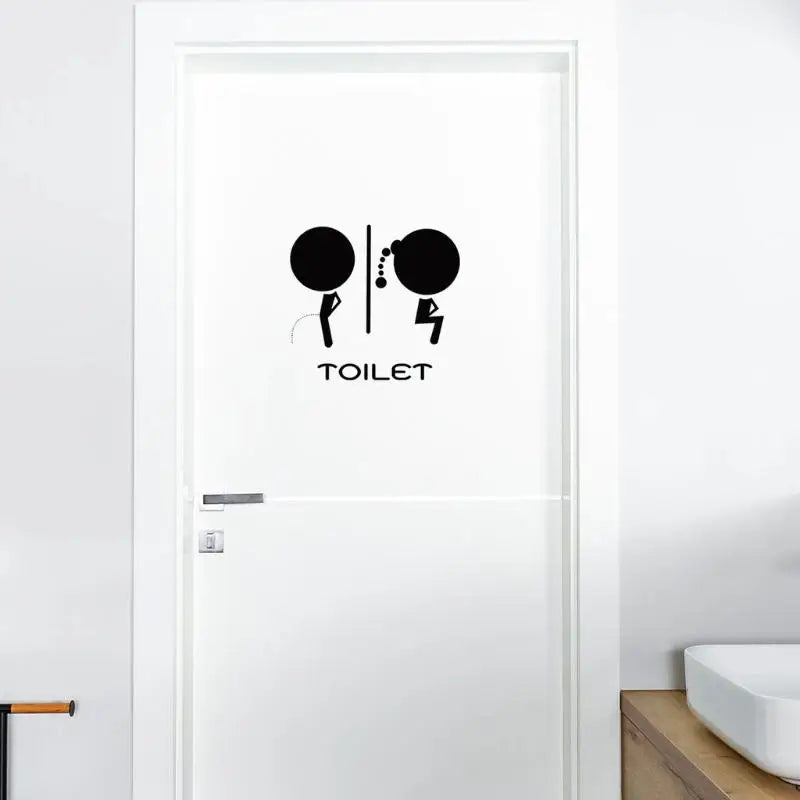 Waterproof Restroom Door Decal Sticker – Fun Bathroom Sign