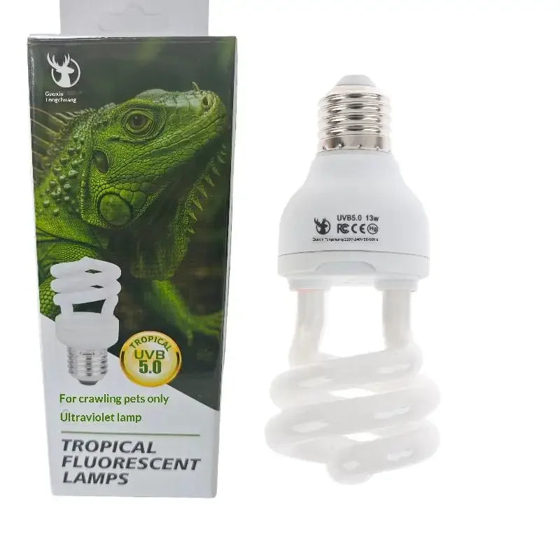 UVB Reptile Lamp 13W/26W 5.0 & 10.0 – Terrarium Basking Light Reptile UVB Lamp PRIMED A 13W 5
