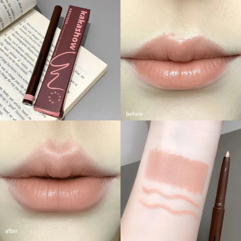 Soft Fog Matte Lip Liner Pencil – Long-Lasting Nude Brown Lip Liner Pencil PRIMED