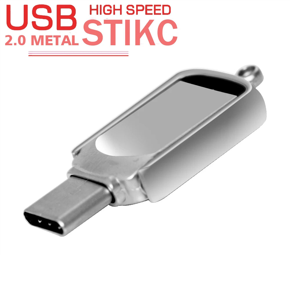 JASTER Metal Type-C USB Flash Drive 4GB–128GB Rotatable USB Flash Drive PRIMED