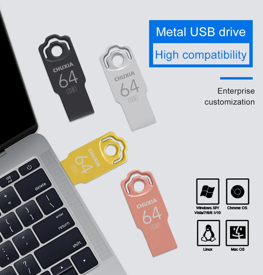 10-Pack Metal USB Flash Drives 4GB–128GB | Custom Logo USB Flash Drive PRIMED