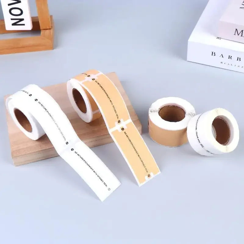 100/150Pcs Tamper-Evident Kraft Paper Security Seal Labels