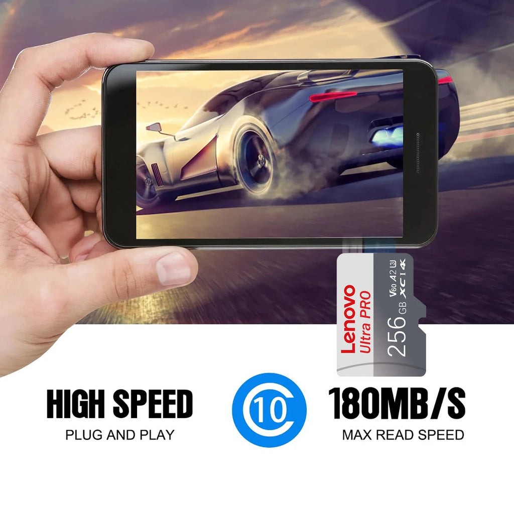 Lenovo Micro SD Card 128GB 256GB 512GB Class 10 U3 V60 A2 Flash Memory Card PRIMED