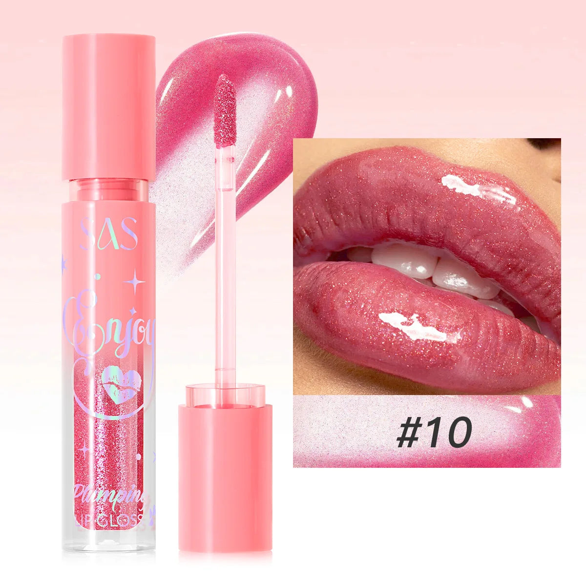 SAS Pearlescent Plumping Lip Gloss – Glitter Glaze Lipstick