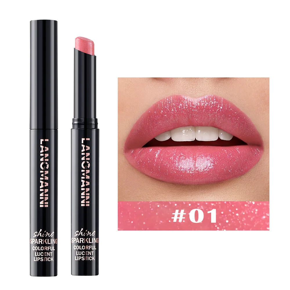 Rotating Diamond Shimmer Lipstick – 10 Colors Glitter Lip Gloss