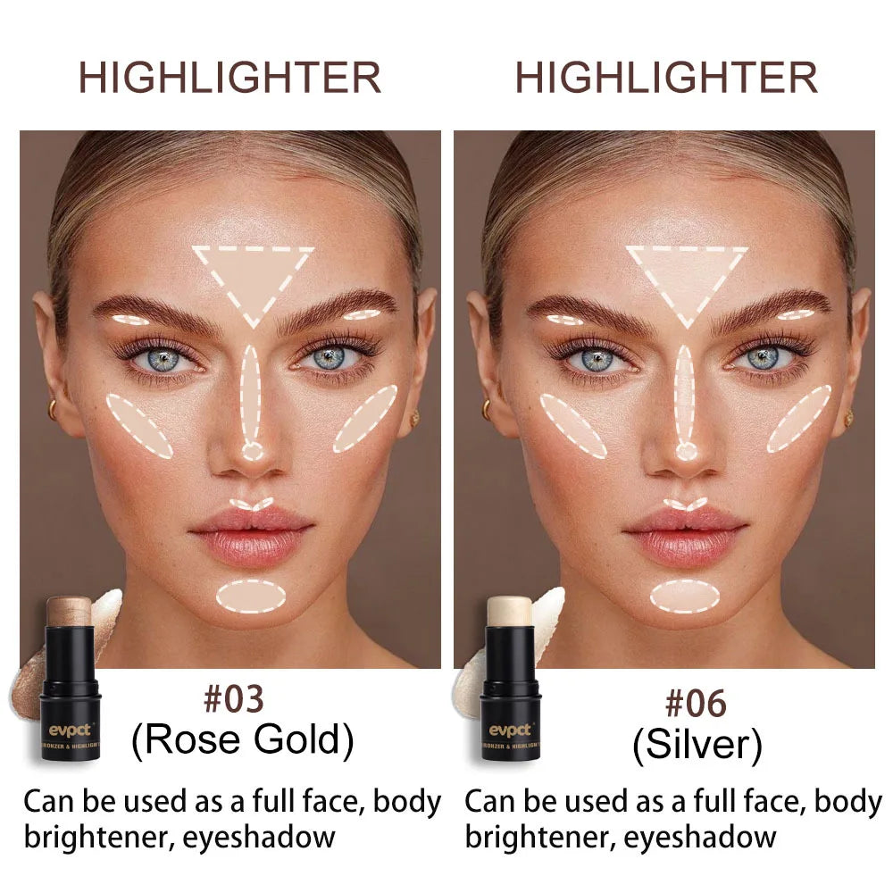 Highlight & Contour Stick – Bronzer, Blush & Concealer Pen Bronzer Highlighter Stick PRIMED