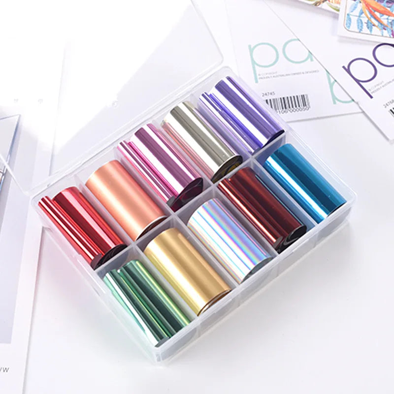 Galaxy Nail Transfer Foils – 10 Rolls, 105 Designs | DIY Nail Art