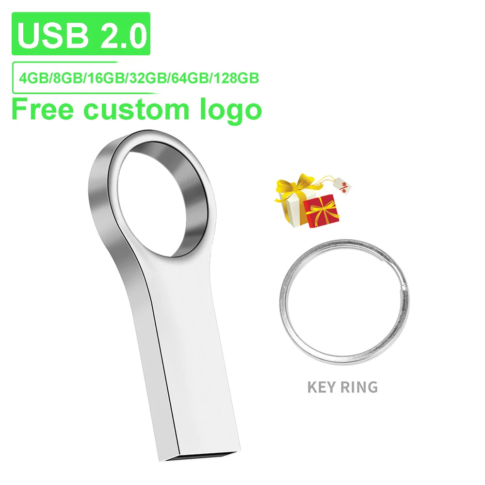 JASTER Metal USB Flash Drive 128GB | Custom Logo & Free Keychain USB Flash Drive PRIMED