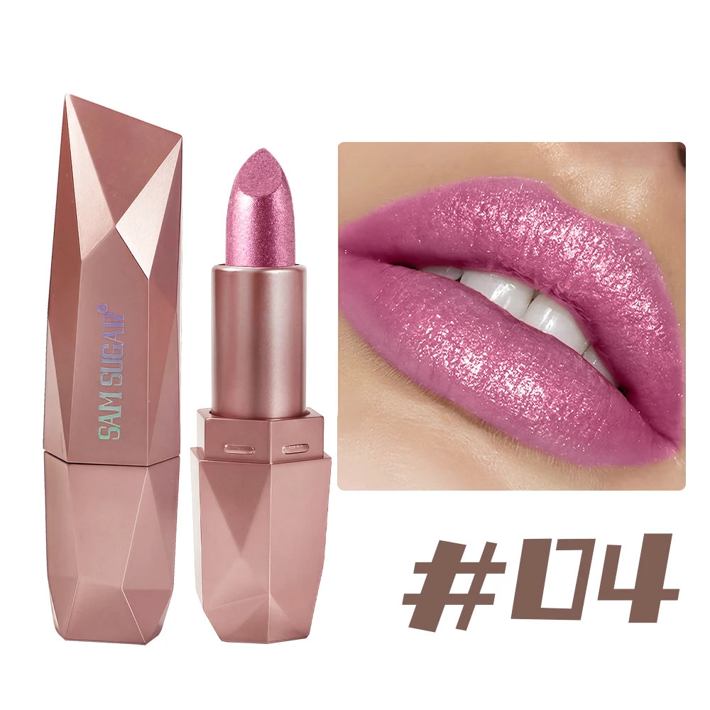 SAM SUGAR Diamond Glitter Lipstick | Metallic Waterproof Shine