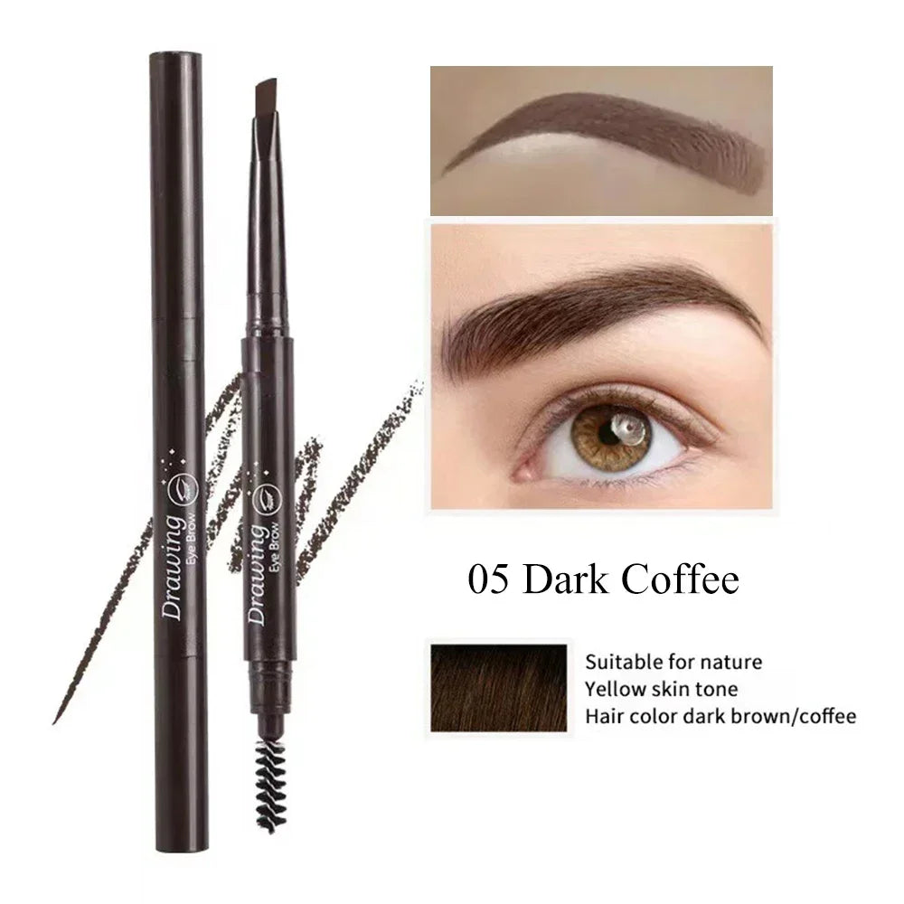 Waterproof Taupe Eyebrow Pencil – Fine Tip & Spoolie Brush