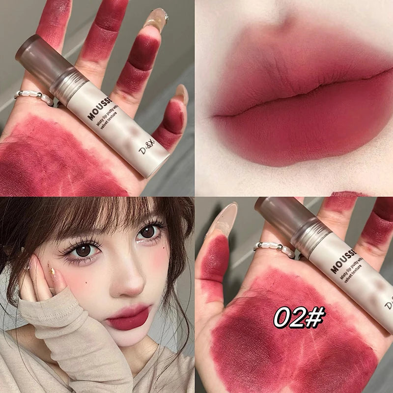 Velvet Mousse Matte Lipstick – Gothic Dark Purple & Black