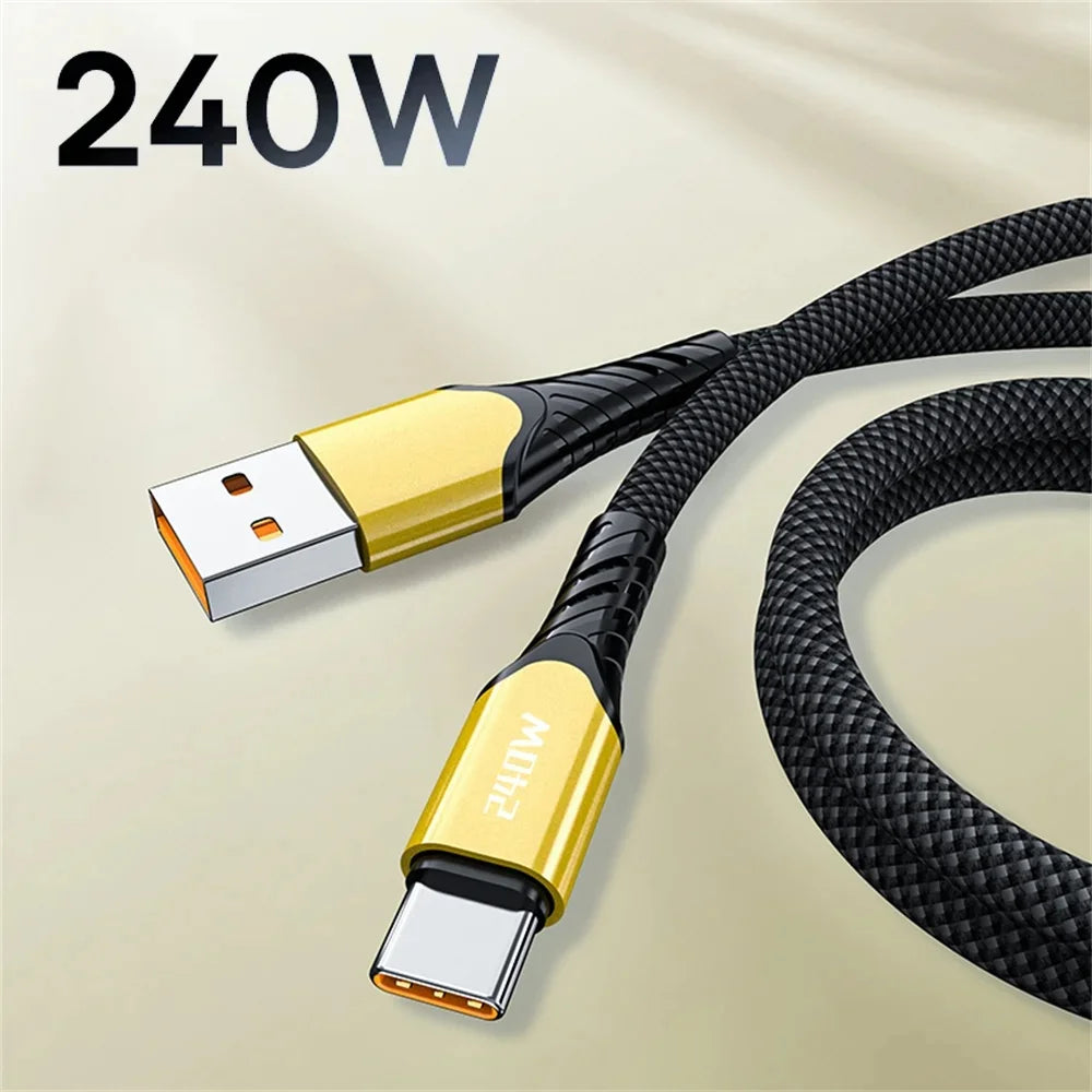 USB-C to USB-C PD Fast Charging Cable QC4.0 6A Braided USB-C Charging Cable PRIMED A-C Black 1.5m