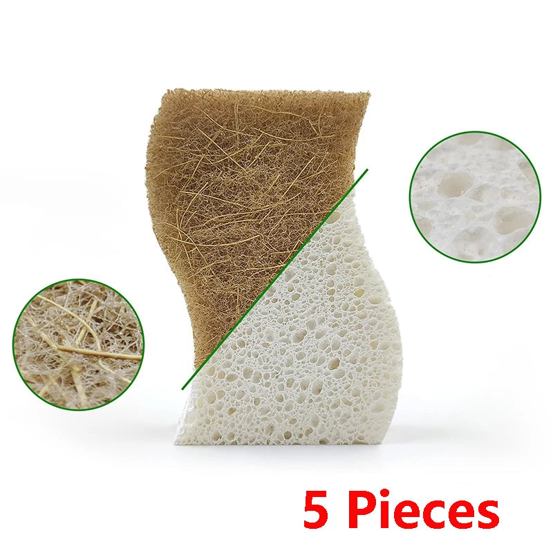 Natural Biodegradable Kitchen Sponges with Coconut Scrubber Kitchen Cleaning Sponge PRIMED Lavender