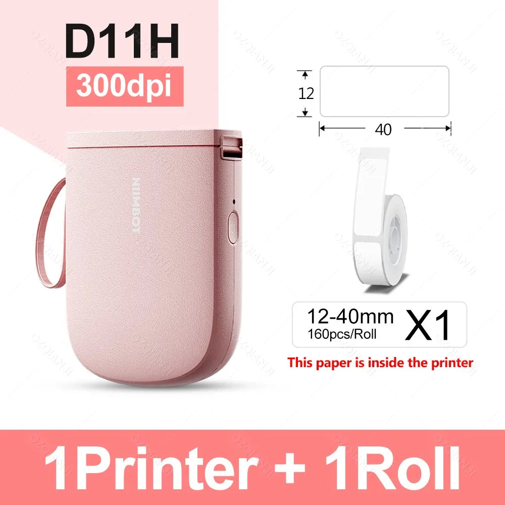Niimbot D11H 300DPI Bluetooth Portable Thermal Label Printer Thermal Label Printer PRIMED PK Add 1Roll