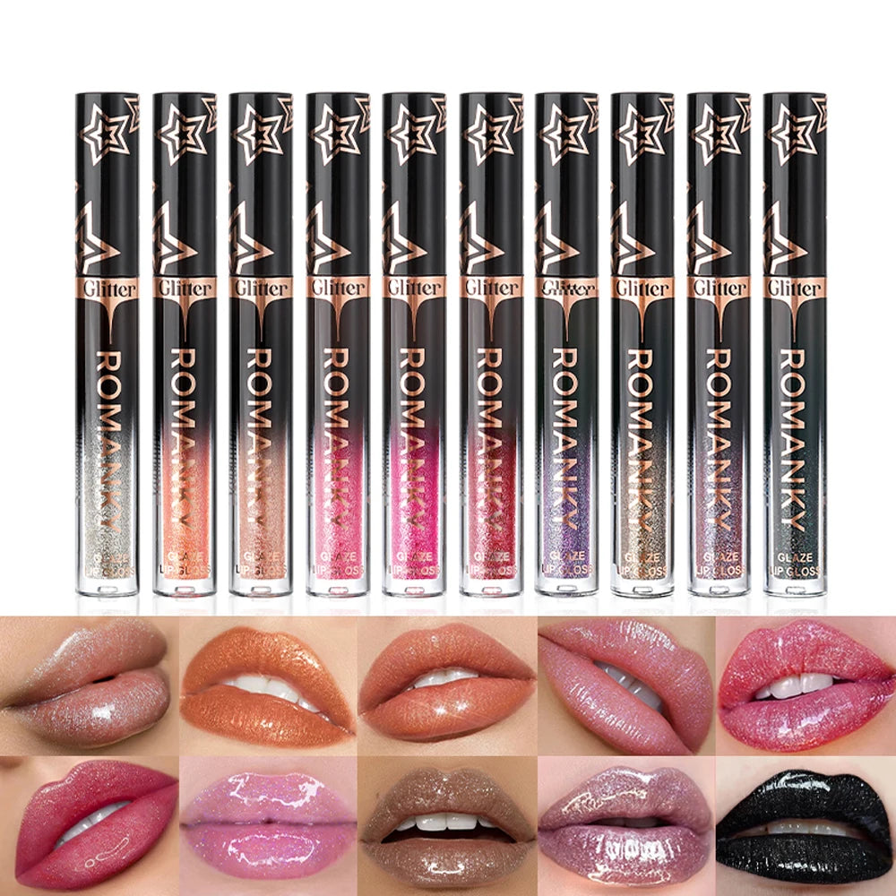 Pearl Metallic Lip Gloss – Waterproof Glitter Mirror Lip Glaze Lip Gloss PRIMED
