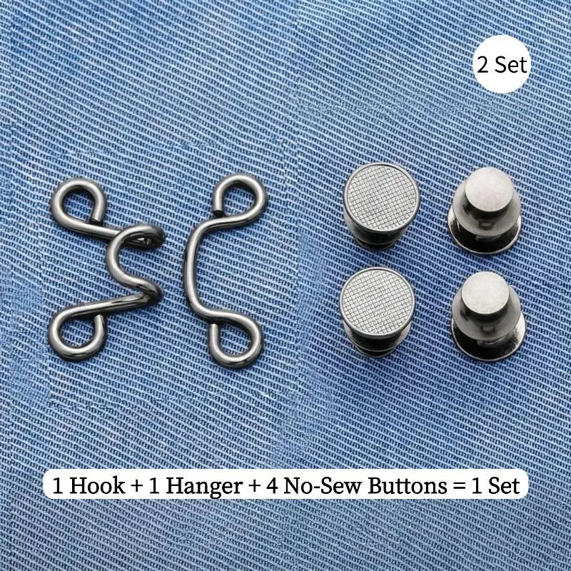 No-Sew Waist Tightener Button Pins for Jeans & Pants