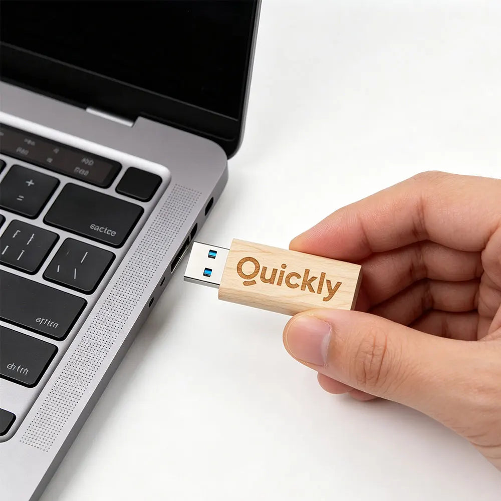 10-Pack Wooden USB 3.0 Flash Drives 4–64GB Custom Logo USB Flash Drive PRIMED
