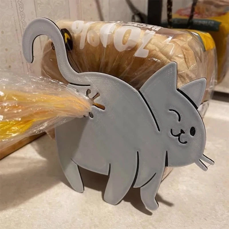 2PCS 3D Cat Butt Bag Clips – Funny Snack & Bread Sealer Novelty Bag Clip PRIMED